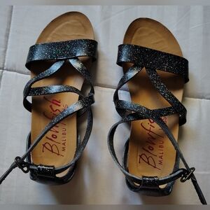 Blowfish Glitter Sandals - Black
